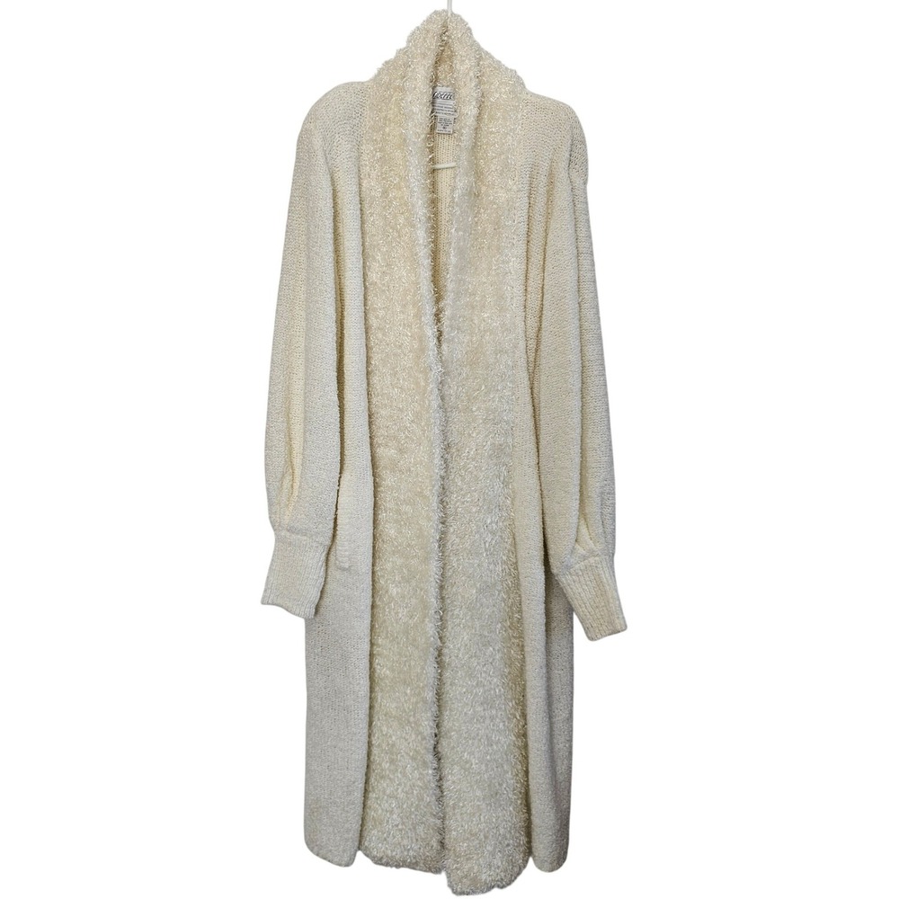 Vintage Side Effects of California Cream Longline Eyelash KnitCardigan XL Duster